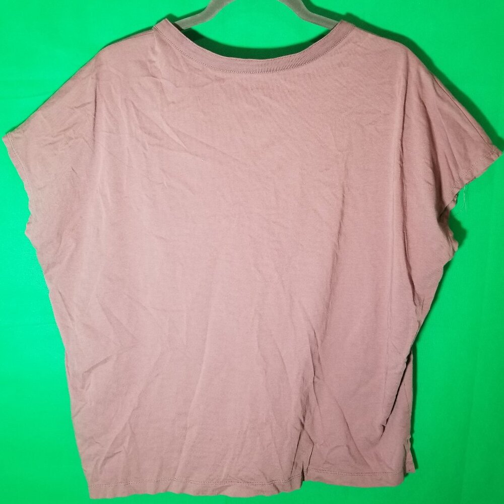 Torrid Heritage Knit Mauve Cotton Lace Up V Neck Top Tee Size 00 Retro Casual - Picture 2 of 6